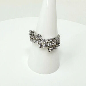 Bomb Party Wrapped In Love Diamond Cubic Zirconia Rhodium Plating Ring NWT Sz 9